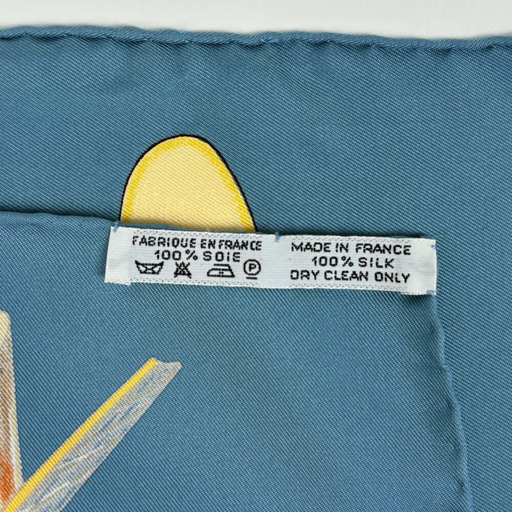 HERMES Blue Silk Scarf - Picture 2 of 4